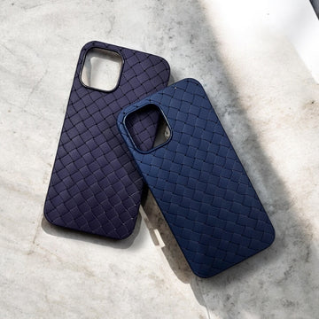 iPhone 12 Woven Design Leather Feeling Case