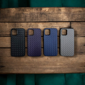 iPhone 12 Pro Max Woven Design Leather Feeling Case